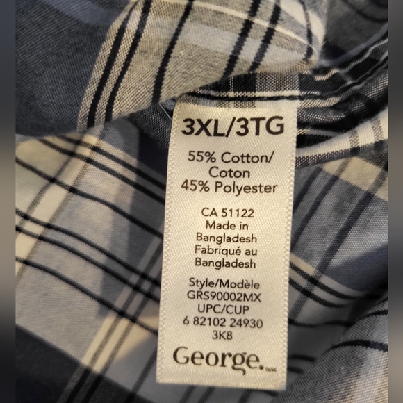 George Navy and White Checkered Shirt, Size 3XL - Picture 4 of 4